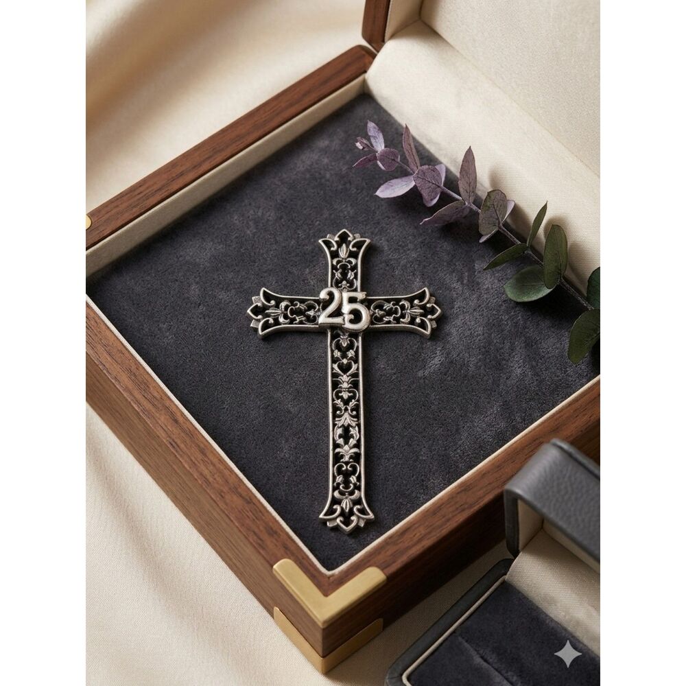 Silver-Tone Openwork Filigree 25 Wall Cross